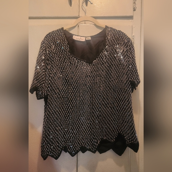 Laurence Kazar Tops - Laurence Kazar Beaded Blouse